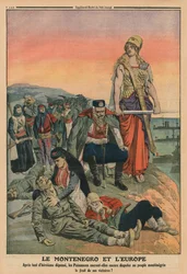 モンテネグロとヨーロッパ、「ルプチジャーナル」の裏表紙イラスト、補足イラストレーター、1913年5月4日